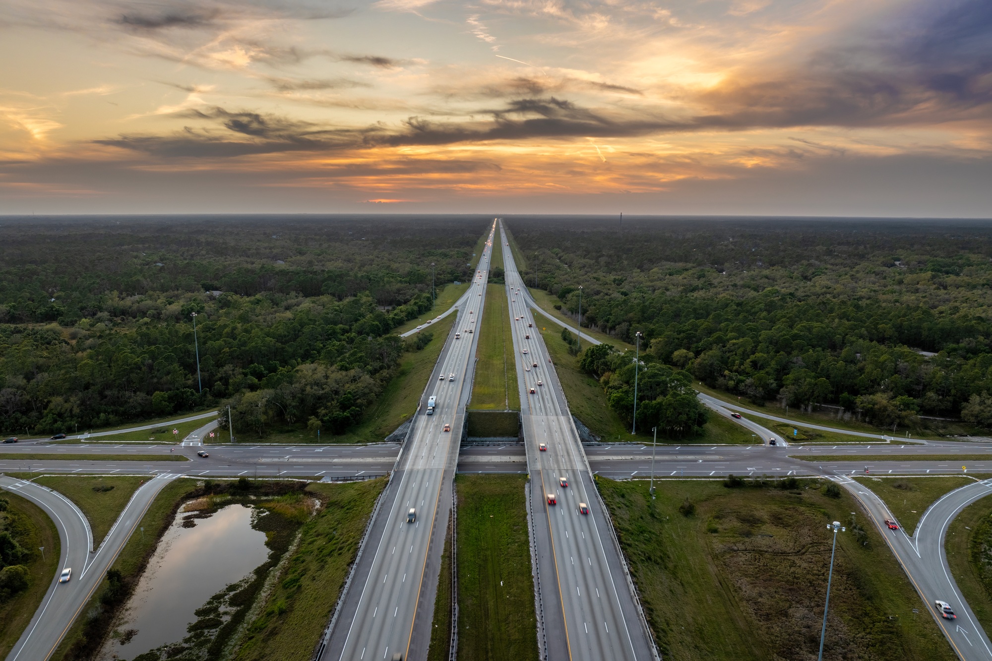 Freeway overpass junction in Florida